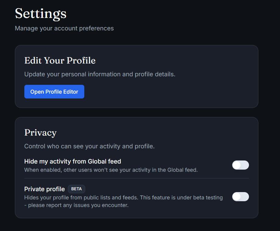 Private Profiles